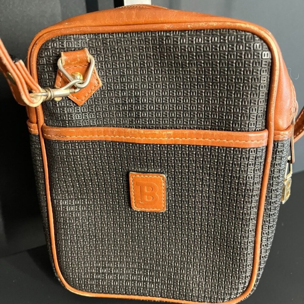 Bally Black/Brown Crossbody B Pattern Vintage